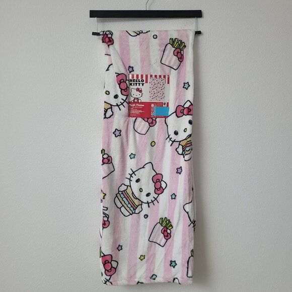 Hello Kitty Hamburger Burger Fries Foodie Plush Throw Blanket 50x70